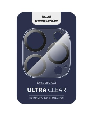  Защитное стекло i-Phone 15 Pro/15 Pro Max на камеру Keephone Optix Frame прозрачное