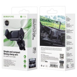 Держатель в автомобиль в воздуховод Borofone BH106 черно- серый