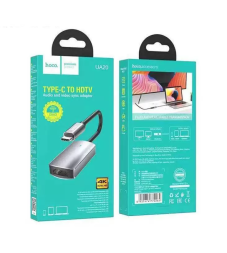 Кабель-переходник Hoco UA20 Type-C (папа) на HDMI 4K (мама) серый