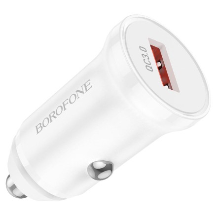  Автомобильное заряд. устр. Borofone BZ18 1USB QC3.0 белое