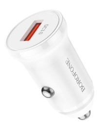 Автомобильное заряд. устр. Borofone BZ18 1USB QC3.0 белое