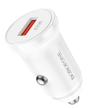  Автомобильное заряд. устр. Borofone BZ18 1USB QC3.0 белое