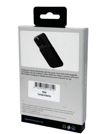  Powerbank с беспроводной зарядкой Pitaka Magnetic Aramid Fiber Qi2 5000mAh 15W черный