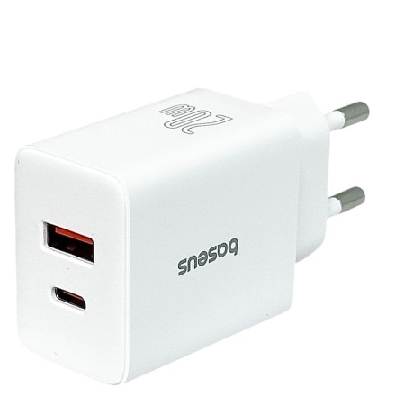  Сетевое зар. устр. Baseus Cube Fast Charger 1USB/1C 20W P10111403213-00 белое