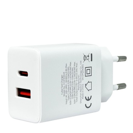  Сетевое зар. устр. Baseus Cube Fast Charger 1USB/1C P10111403213-00 белое