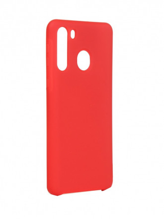  Накладка для Samsung Galaxy A21 Silicone cover красная