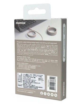  Usb Кабель-зарядка Type-C на Type-C Momax Mag Link 60W DC60L2 1м золотой