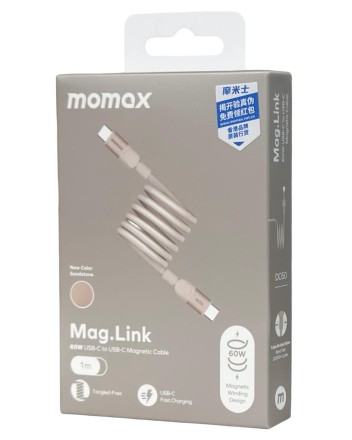  Usb Кабель-зарядка Type-C на Type-C Momax Mag Link 60W DC60L2 1м золотой