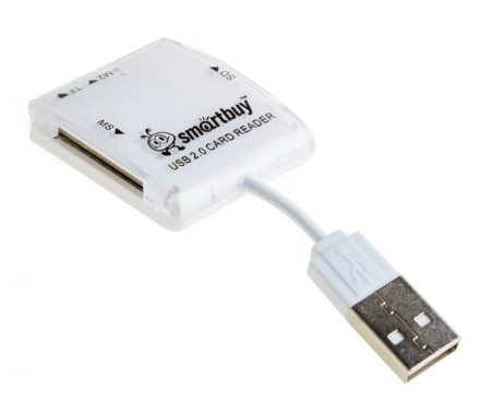 Картридер Smartbuy 713, USB 2.0 - SD/microSD/MS/M2 (SBR-713-W) белый