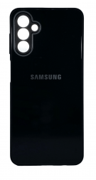 Чехол-накладка для Samsung Galaxy A13 силикон (стеклянная крышка) черная