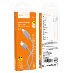 Usb Кабель-зарядка Lightning Hoco X107 1м 2.4A серый