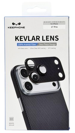  Защитное стекло i-Phone 17 Pro на линзы камеры Keephone Kevlar Lens черное