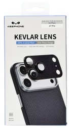 Защитное стекло i-Phone 17 Pro на линзы камеры Keephone Kevlar Lens черное