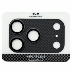 Защитное стекло i-Phone 17 Pro на линзы камеры Keephone Kevlar Lens черное