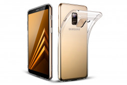 Чехол-накладка силикон 0.5мм Samsung Galaxy A7 (2018)/A8 Plus прозрачный