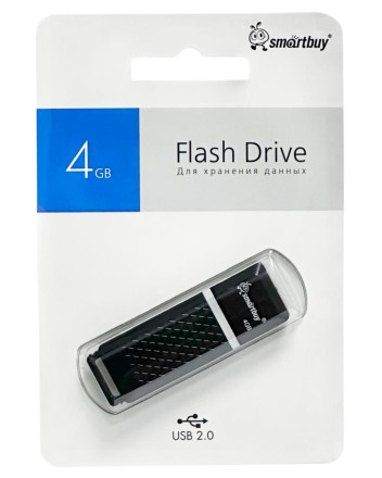  USB флеш накопитель Smartbuy 4GB Quartz series Black (SB4GBQZ-K)