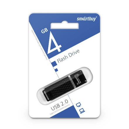  USB флеш накопитель Smartbuy 4GB Quartz series Black (SB4GBQZ-K)