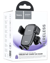 Держатель c беспроводной зарядкой в воздуховод Hoco HW1 15W черный