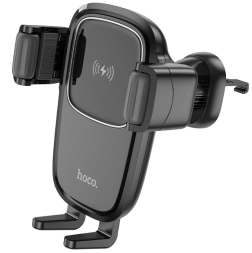 Держатель c беспроводной зарядкой в воздуховод Hoco HW1 15W черный