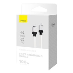 Кабель-зарядка Type-C на Type-C Baseus Baseus CoolPlay Series 1м (CAKW000202) 100W белый