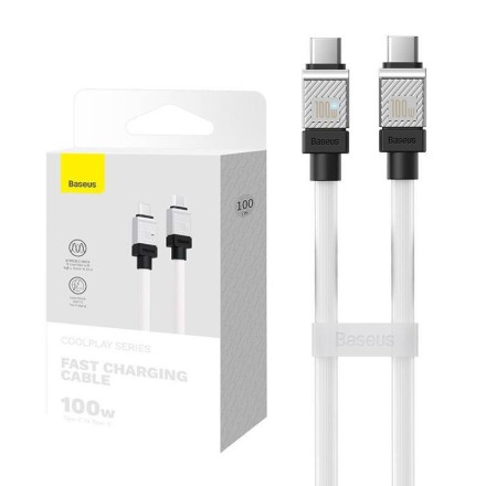  Кабель-зарядка Type-C на Type-C Baseus Baseus CoolPlay Series 1м (CAKW000202) 100W белый