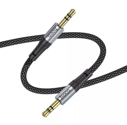  Аудиокабель AUX 3,5mm Hoco 1m UPA26 тканевый черный