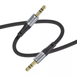 Аудиокабель AUX 3,5mm Hoco 1m UPA26 тканевый черный
