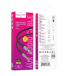Аудиокабель AUX 3,5mm Hoco 1m UPA26 тканевый черный
