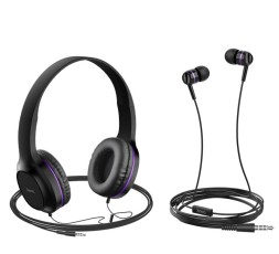 Стереонаушники Bluetooth полноразмерные HOCO W24 Enlighten с микрофоном 1.2м фиолетовый