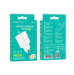 Сетевое зар. устр. Borofone BA81A 1C 20W 3A белое