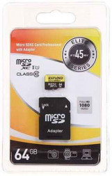 micro SDXC карта памяти Exployd 64GB Class 10 (с адаптером SD)