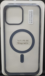 Накладка для i-Phone 13 Pro Max 6.7&quot; Magsafe силикон прозрачный бока черные