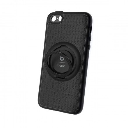 Чехол-накладка для i-Phone 5/5s силикон iface с держателем чёрный