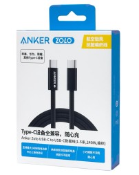 Usb Кабель-зарядка Type-C на Type-C Anker Zolo (A8060P11) 240W 1.5м чёрный
