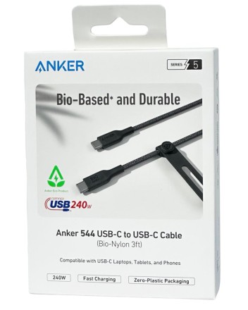  Usb Кабель-зарядка Type-C на Type-C Anker 544 (A80F5P11) 240W 0.9м черный