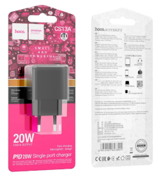 Сетевое зар. устр. Hoco CS13A 1С 20W черное