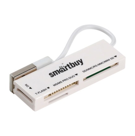  Картридер Smartbuy 717, USB 2.0 - SD/microSD/MS/M2, (SBR-717-W) белый