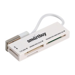 Картридер Smartbuy 717, USB 2.0 - SD/microSD/MS/M2, (SBR-717-W) белый