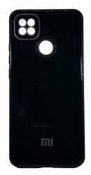 Чехол-накладка для Xiaomi Redmi 9C силикон (стеклянная крышка) черная