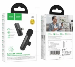 Беспроводной микрофон Hoco L20 петличка/Type-C черный