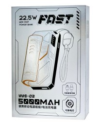 Powerbank Fast YYS-02  5000mAh 1USB-C серо-черный