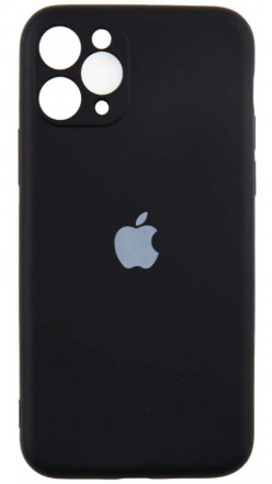Накладка для i-Phone 13 Pro Silicone icase под оригинал, камера закрыта №18 черная