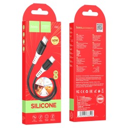 Usb Кабель-зарядка Type-C на Type-C Hoco X82 3A 60W 1м силиконовый черный