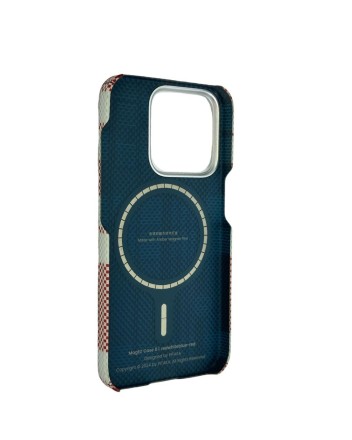  Накладка для i-Phone 15 Pro 6.1&quot; Pitaka Magez Case 5 Aramid Fiber красно-белый