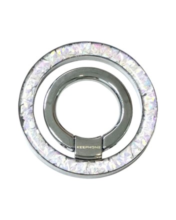  Магнитный держатель-кольцо для i-Phone Keephone Magglitter Dazzling серебристый