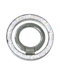Магнитный держатель-кольцо для i-Phone Keephone Magglitter Dazzling серебристый