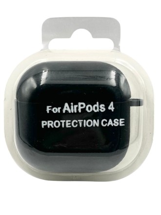  Силиконовый чехол для AirPods 4 с карабином черный