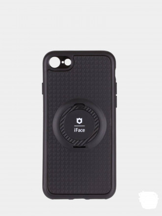 Чехол-накладка для i-Phone 7/8 силикон iface с держателем чёрный