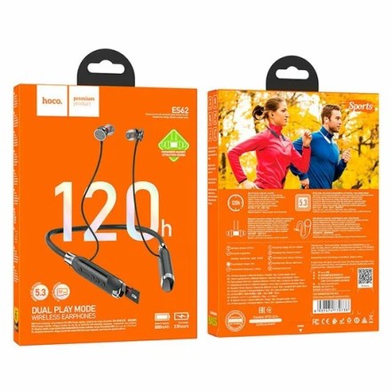  Беспроводные наушники для спорта Hoco ES62 BT5.3/800mAh/120ч черный