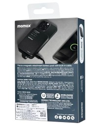 Powerbank магнитный с MagSafe Momax 1-Power F.Pass+ 10000mAh IP158D черный